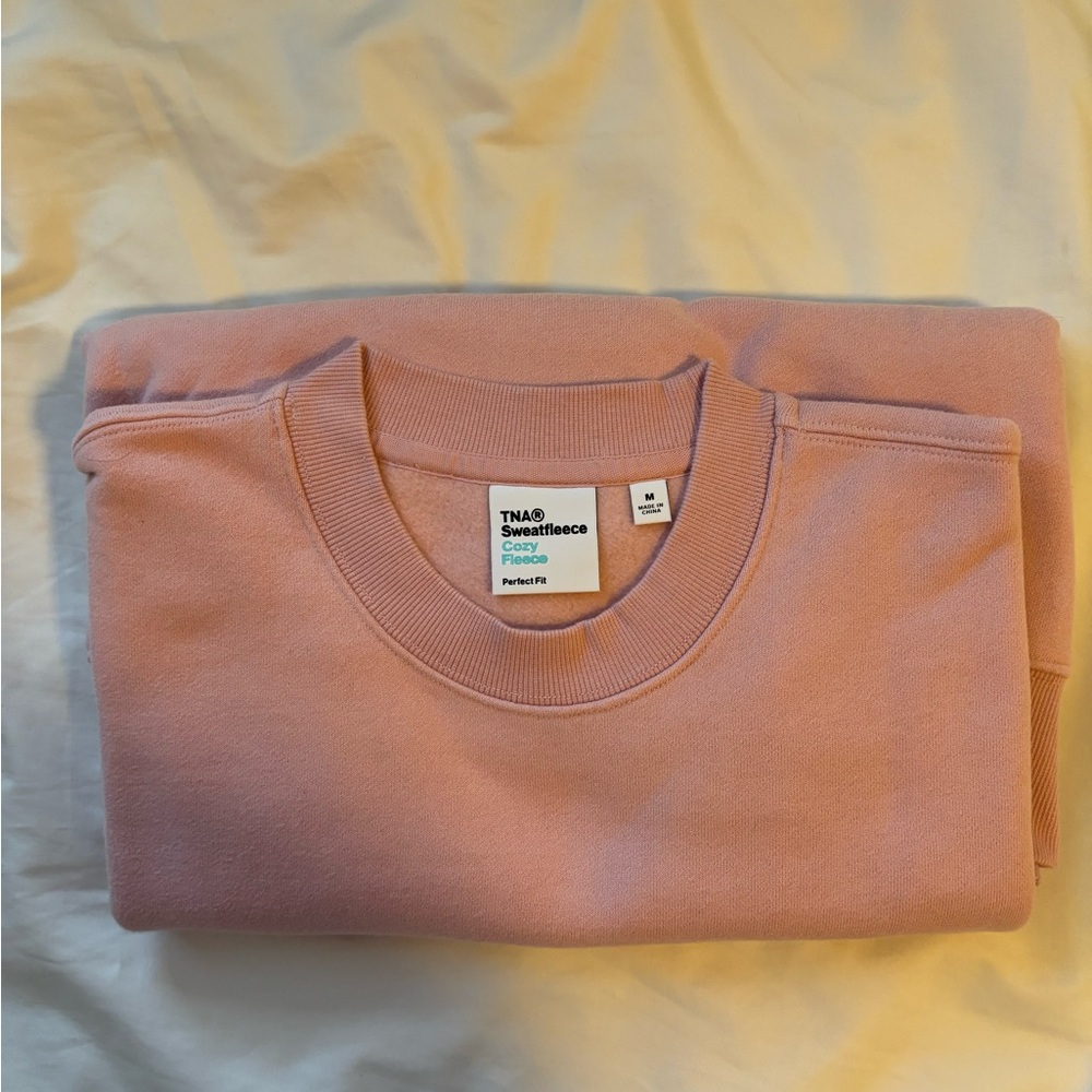Aritzia TNA Cozy Fleece Pink Sweatshirt